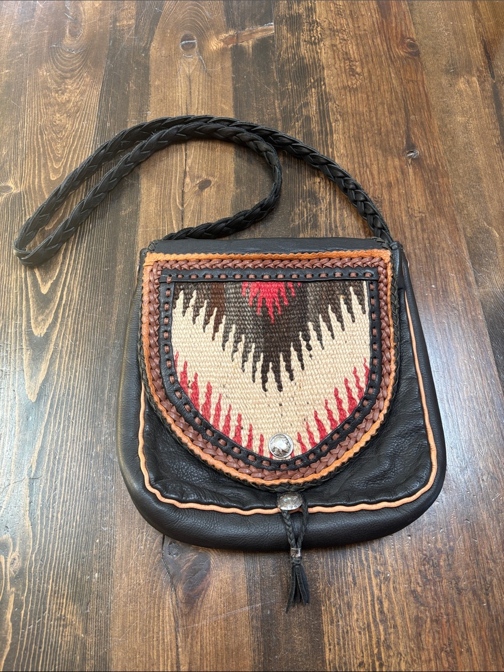 Crossbody Bag - Black and Tan - John Binzley